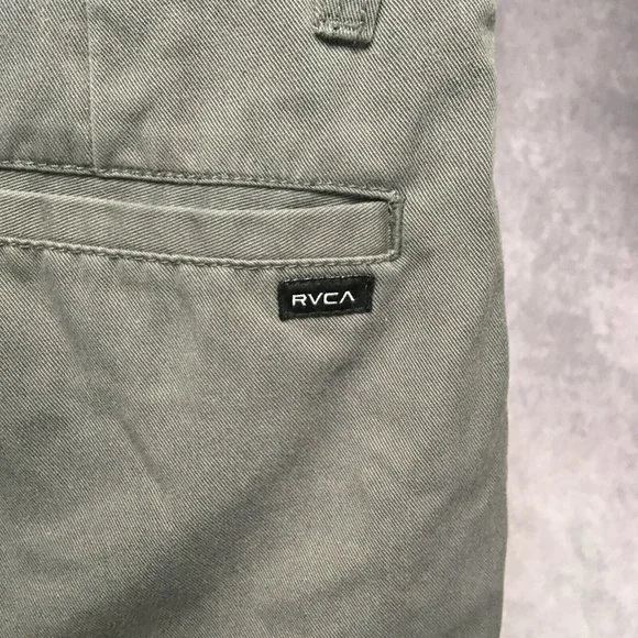 RVCA Mens The‎ Weekend Chino Shorts size 30 Gray Flat Front Poly Cotton - Picture 5 of 12